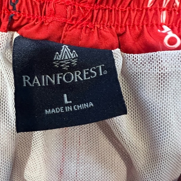 Rainforest Men's Mesh Lined Quick Drying Swim Trunk, Ships Ahoy, Ribbon Red, - Picture 5 of 6